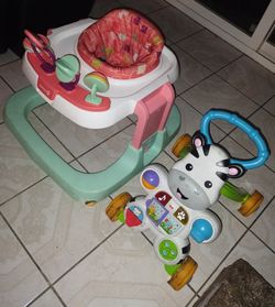 Safety First Baby Walker And Fisher Price Rolling Walker Toy