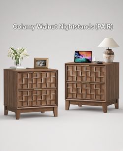 Walnut Nightstands (Pair)