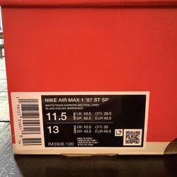 Nike Air Max 87’ Steve Harrington/ Stranger Things Collab 