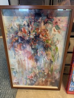 Abstract Floral Framed Wall Art - $10