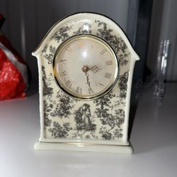 Porcelain Quartz Clock With Hidden Compartment, Does Not Work 