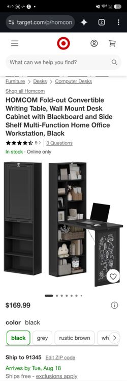 Homecom fold out cabinet desk