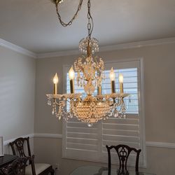 Gold plated chandelier vintage
