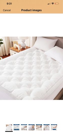 4 Inch Memory Foam Mattress Topper Queen Size for Back Pain Relief Quilted Pillow Top Fitted Mattress Pad with 360° All-Around Elasticized Pocket, 6-2