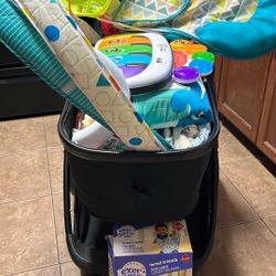 Baby Items, Newborn Baby Clothes Size New Born Girls, Baby Einstein Tummy Time Mat, And Jumper For 130, Mom Push Stroller Included