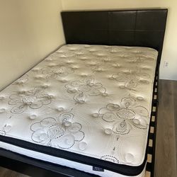 Queen Bed Frame and Queen Mattress 