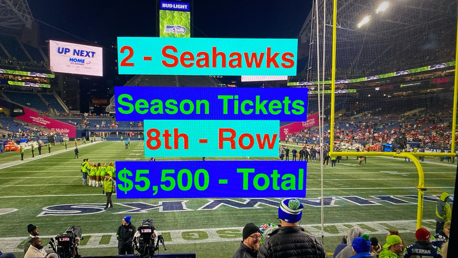 Seahawks Season Tickets Colts Vikings Saints Bucs