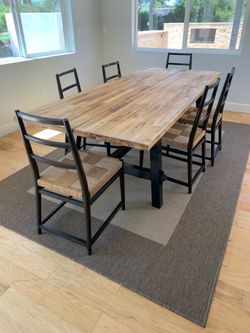 Solid Wood Dining table and Chairs (6)
