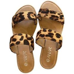 Leopard Print Slip-on Sandals Women’s Size 6