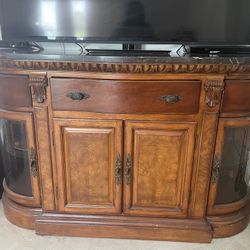 Wood Marble Buffet Table