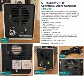 QT Thunder Commercial Ozone Generator