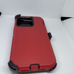 For iPhone 13 Pro Red Case With Belt Clíp Holster 