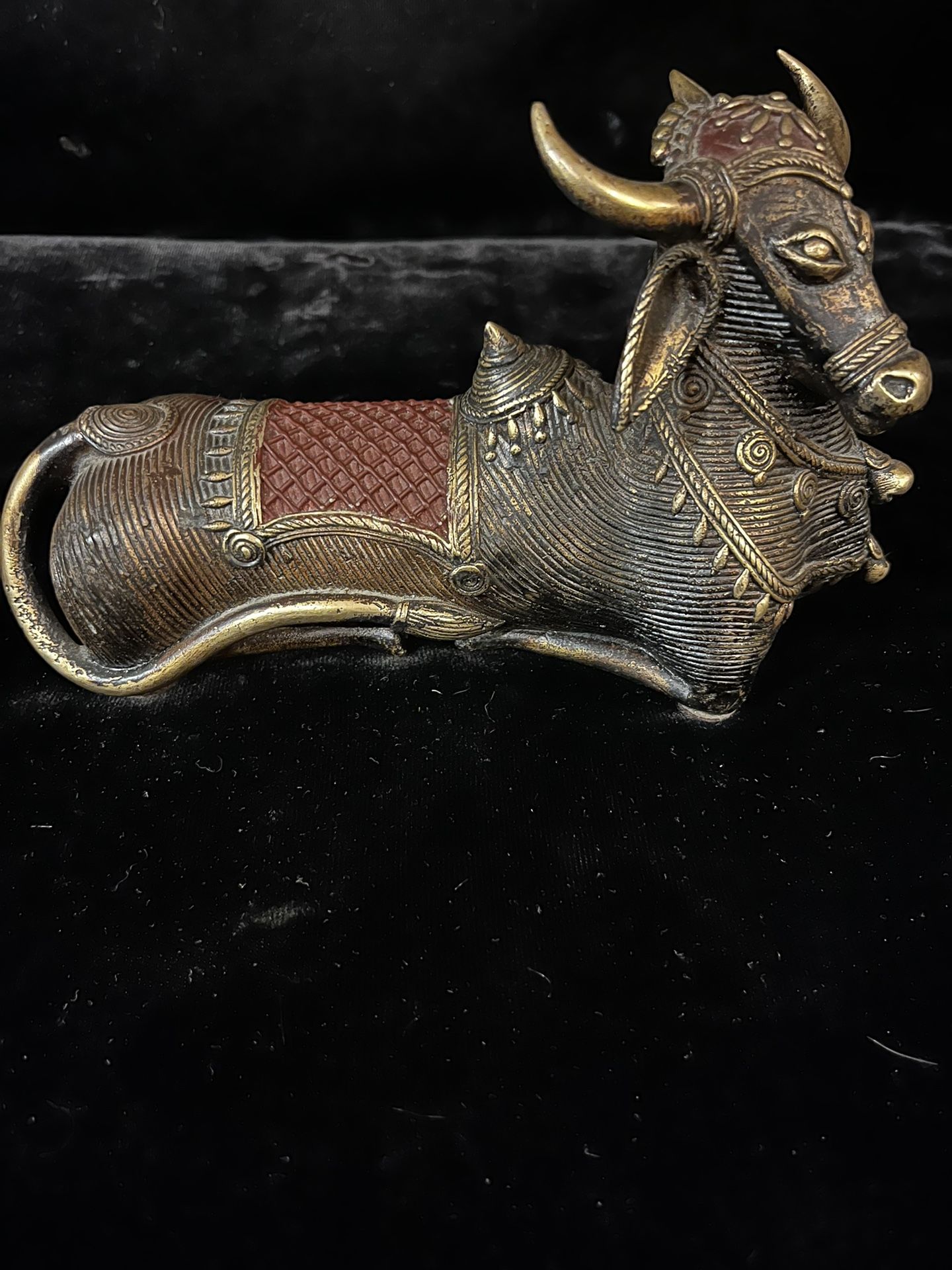 Vintage Nani Hindu Bull Metal Sculpture