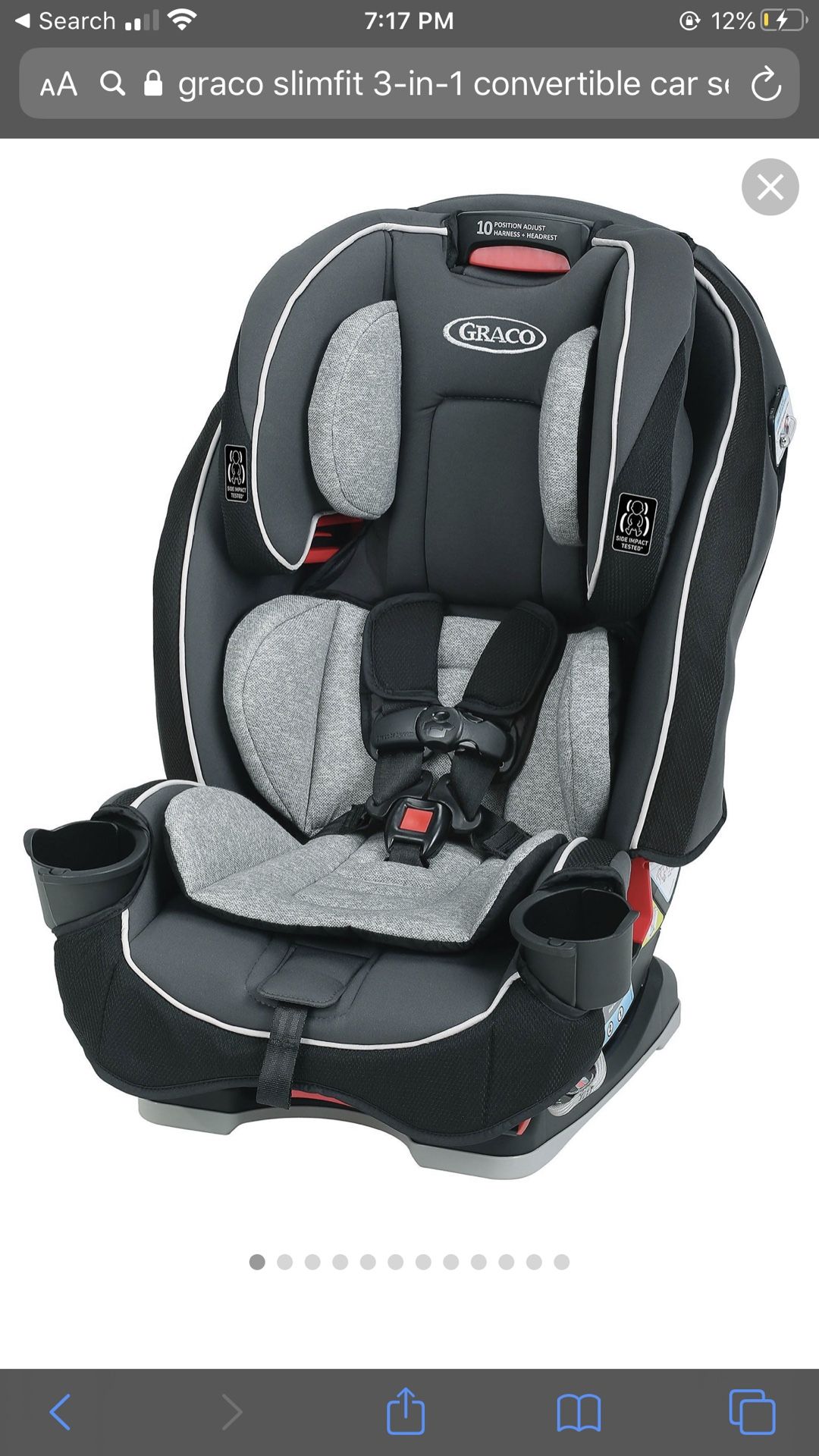 Graco slim fit 3 in 1 car seat