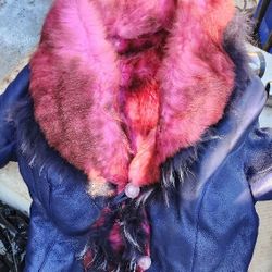 Pink Fur/leather Jacket