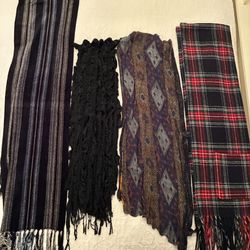 Heavy Scarf/Wrap &3 Scarfs.Various Sizes, Fabrics, & Weights.