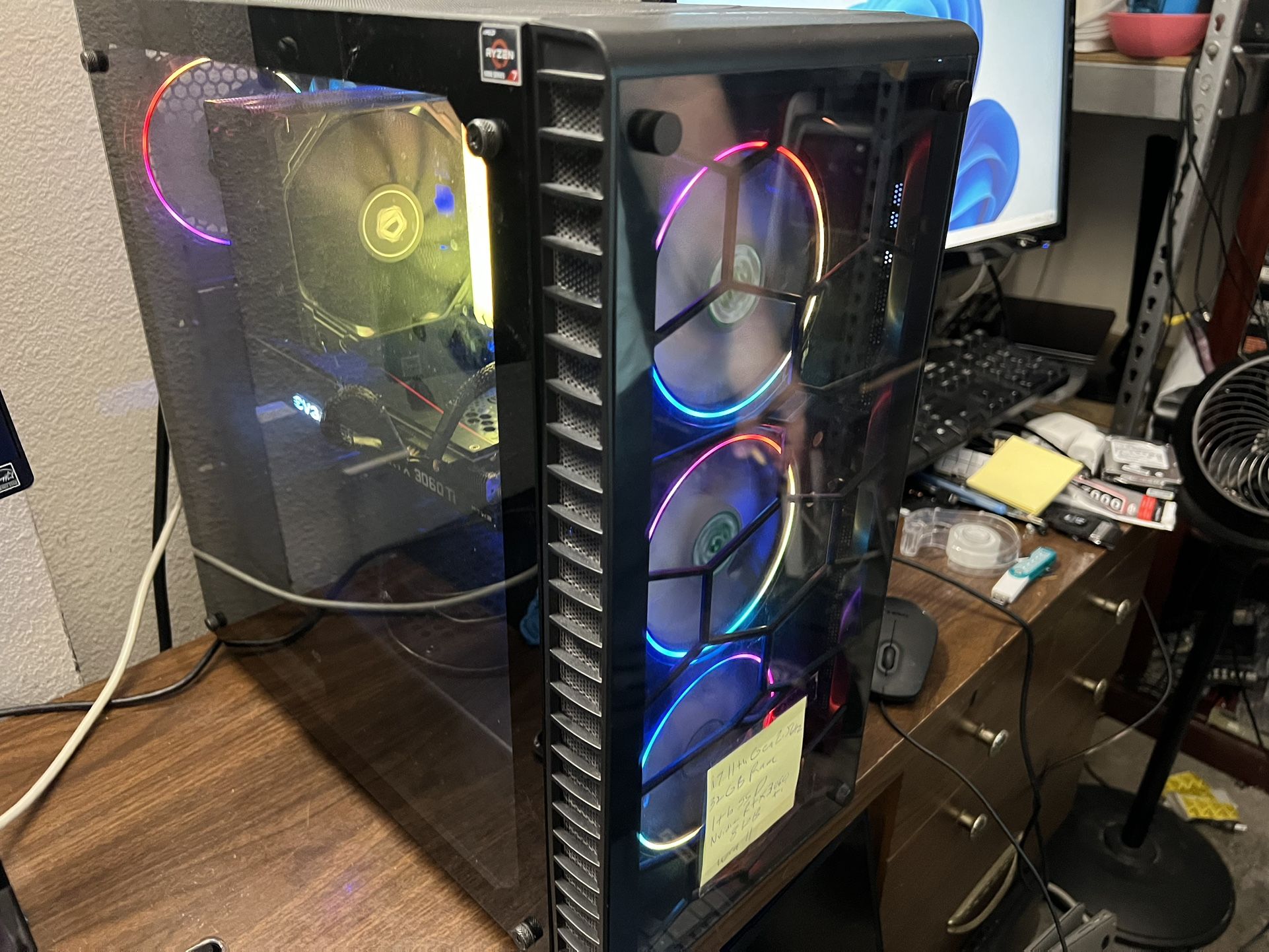Deal of the Day - Gaming PC - Intel 8 Core i7-11th (contact info removed), 32GB RAM, RTX 3060Ti 8GB, 1TB SSD Win 11