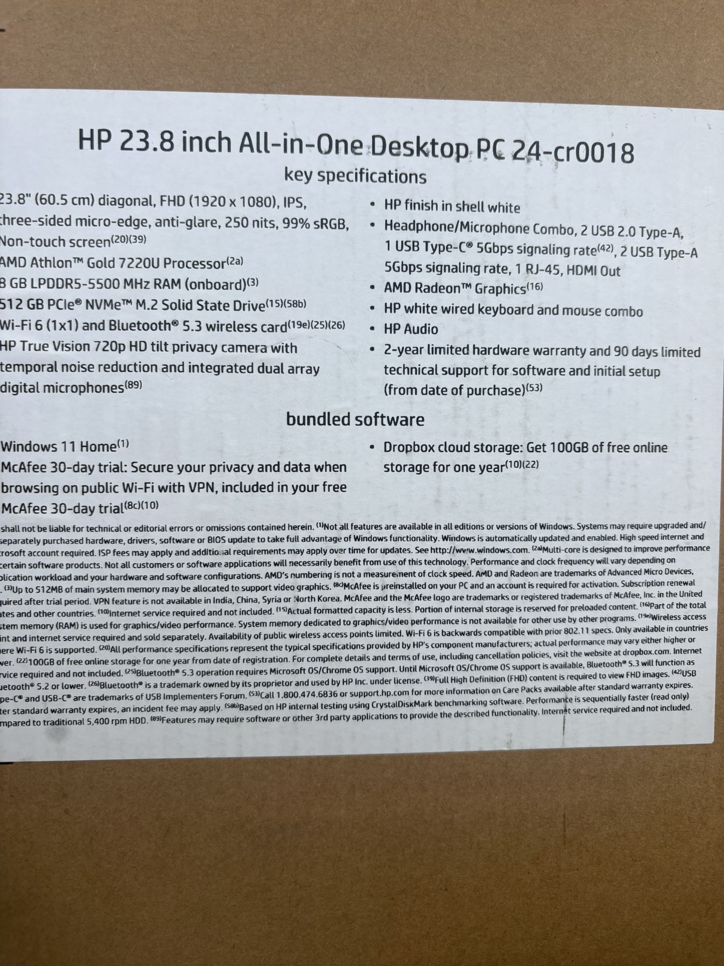 HP 23.8 DESKTOP ALL IN ONE
