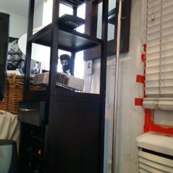 Black Wood Wine Cabinet 