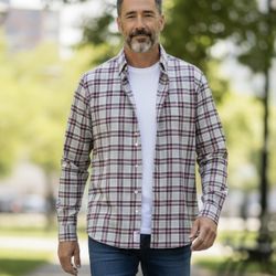 NEW Johnnie-O Top Shelf Shirt Men’s Medium Button Up Long Sleeve Gray/pink Plaid Retail $178 NWT