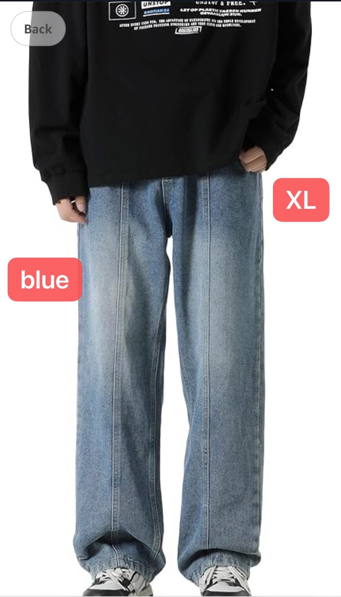 Men's Loose Fit Denim Jeans with Straight Leg Design Comfortable and Trendy Casual Look
