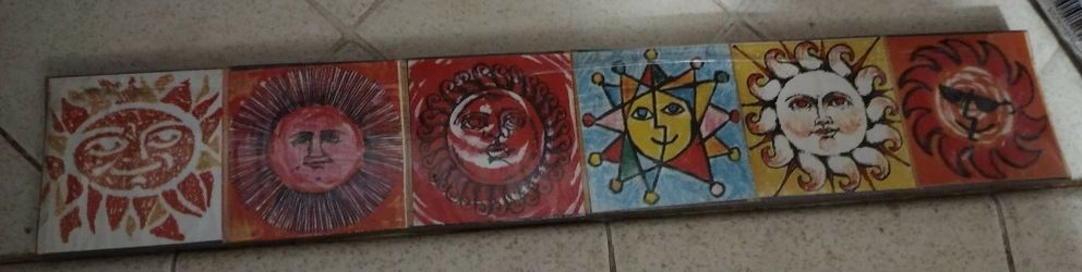 (6) Vintage Suns Matchbooks made in Japan with matches multi colored artwork