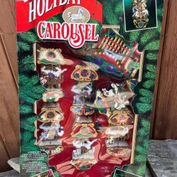 Holiday Carousel 21 Carols Mr Christmas Horses Musical Lights Vintage 1992 Read