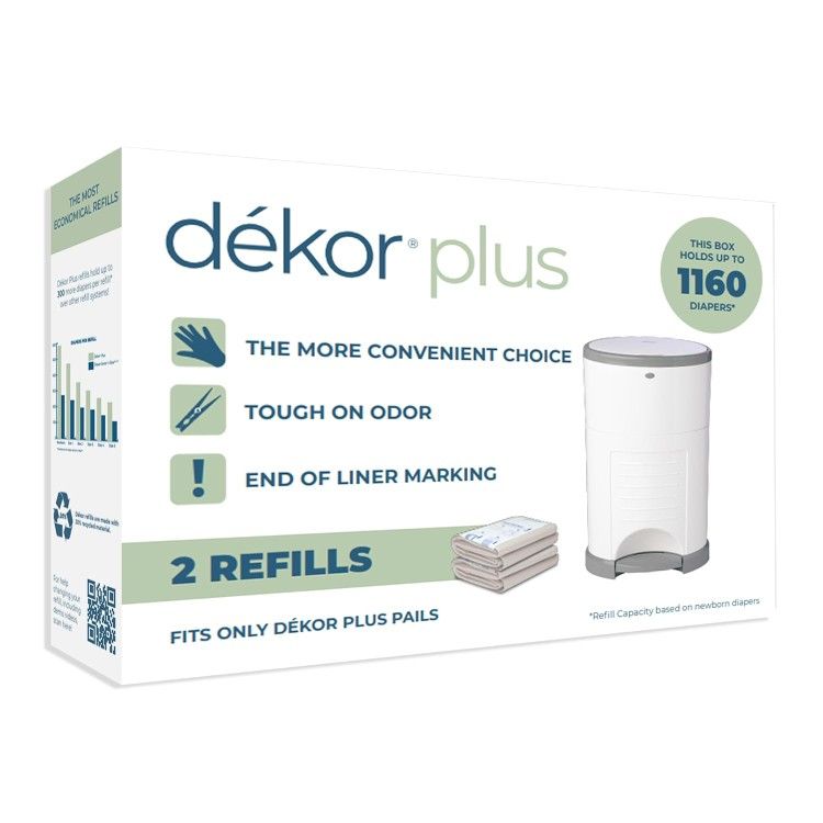 DEKOR PLUS DIAPER PAIL REFILLS / 2 COUNT