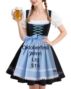 Women’s Oktoberfest Beer Festival Dress Large Costume