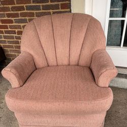 (2) 1980s Dusty Rose Swivel Chairs