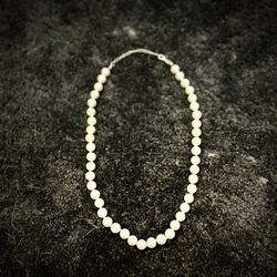 REAL cultured Pearl Necklace Choker 925 Silver 