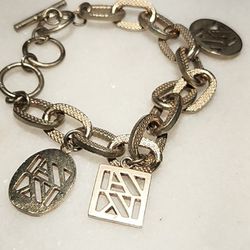  Anne Klein  Logo Charm Bracelet 
