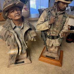 Stephen Herrero Limited Edition Firefighter & Soldier Sculptures – COA 