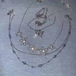 Floral Assorted Silver Aesthetic Jewelry