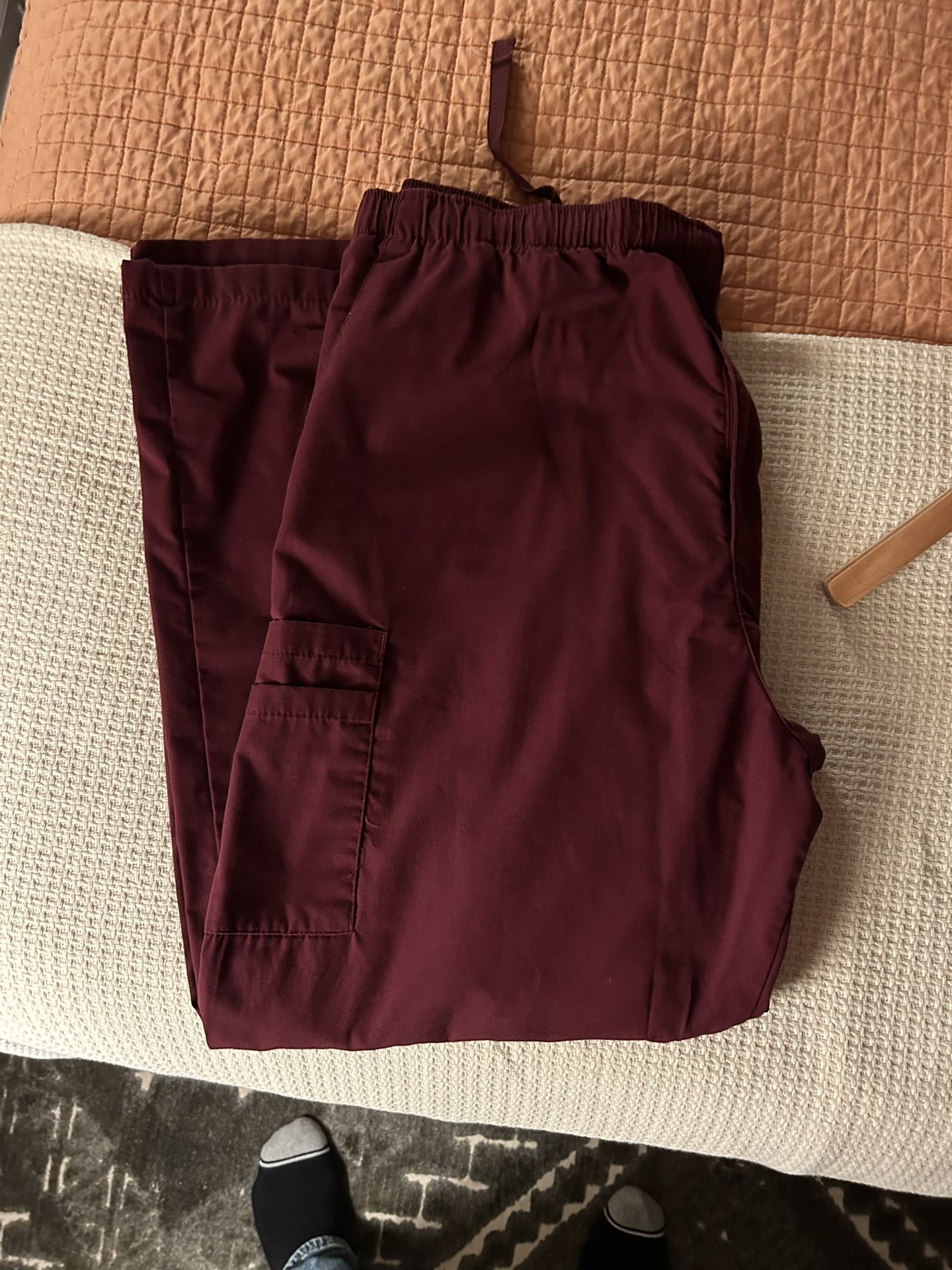 Men’s Landau Burgundy Scrub Pants - Size XL