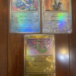 Pokemon Prismatic Evolutions 3 Card Poke Ball Lot! Vaporeon, Duraludon & Dreepy