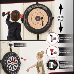 MD Sports 2 In 1 Over the Door Inflatable Darts Axe Throwing, Quick & Easy Transform , Game