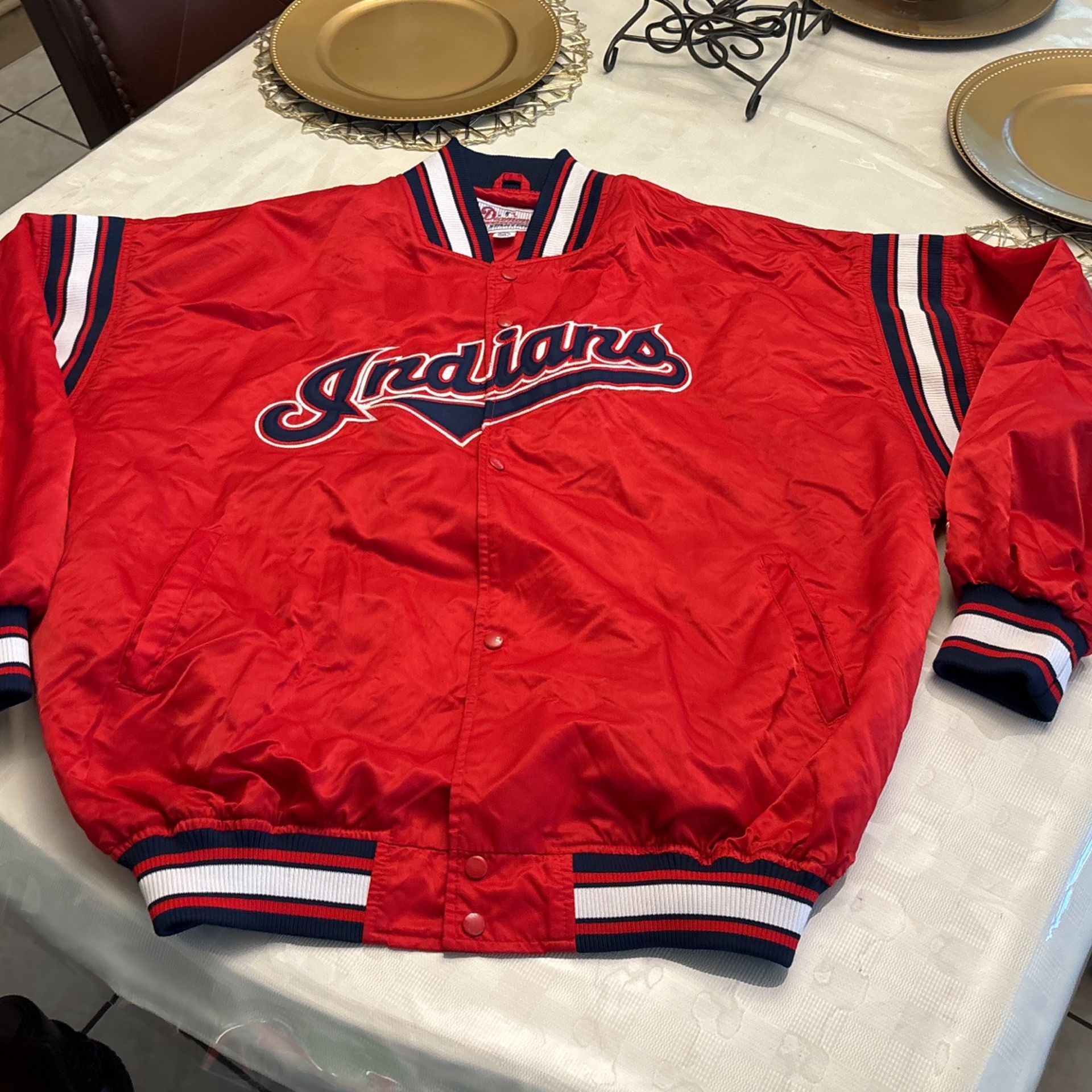 Cleveland Indians Satin Bomber Jacket