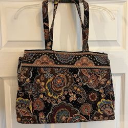 Vera Bradley Kensington (Retired Print) Shoulder Bag / Purse / Tote 