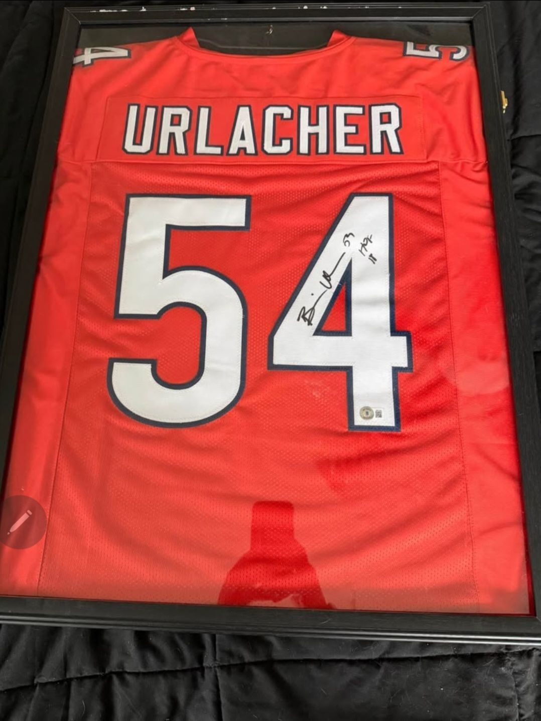 Framed SIGNED Brian Urlacher #54 HOF 18 Jersey Beckett Authentication