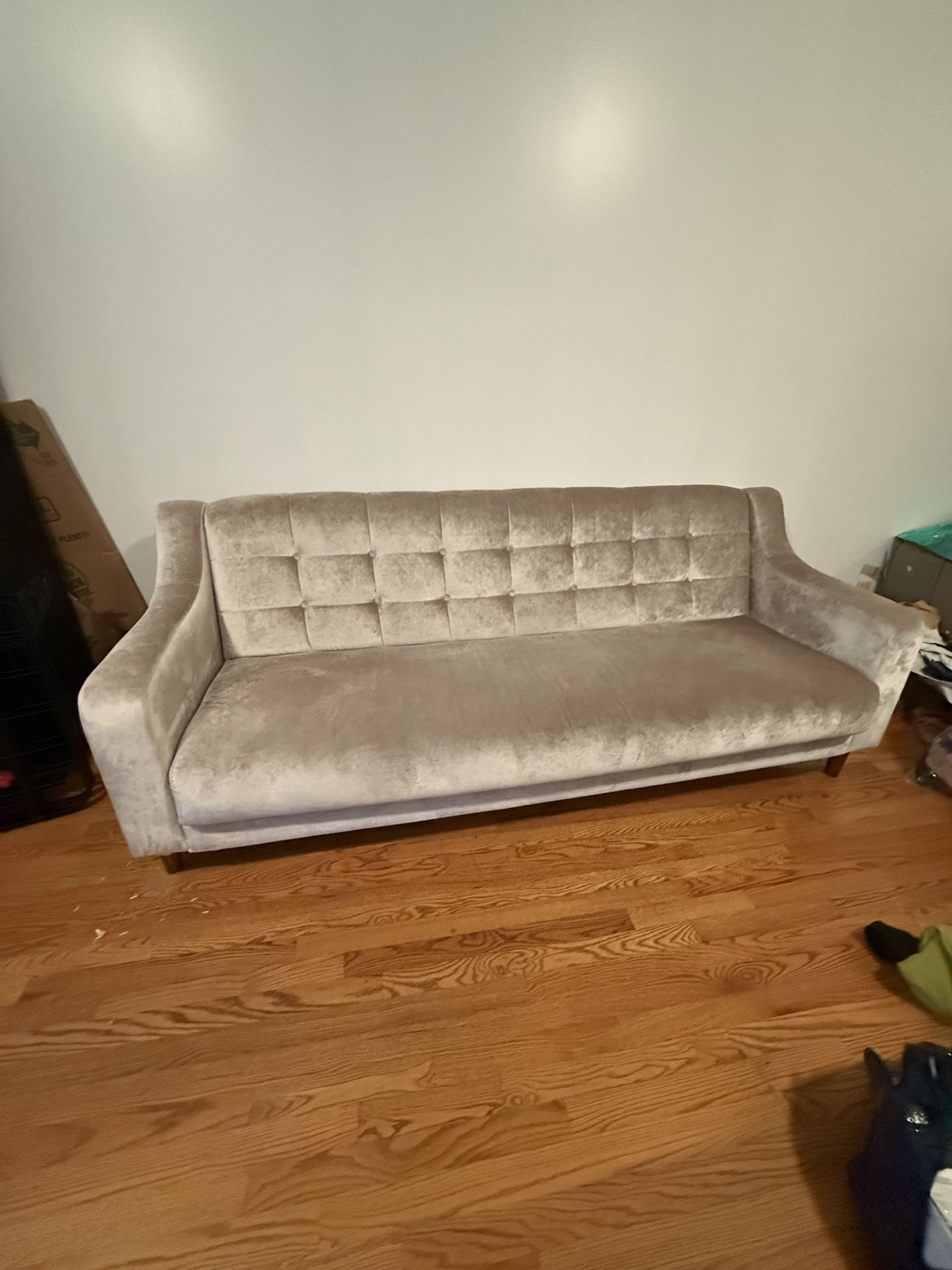 Silver Velvet Sofa only a few years old