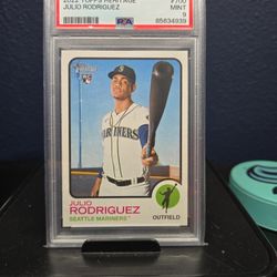 Julio Rodriguez 2022 Heritage Rookie Psa 9