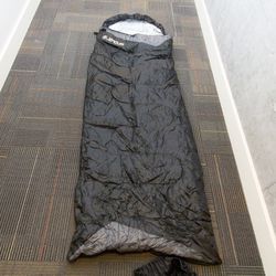 Black and gray adult mummy style sleeping bag

