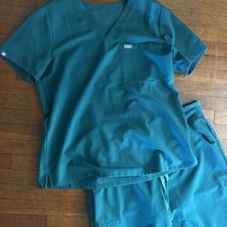 Figs Hunter Green Scrub Top And Pants