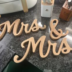 Mrs And Mrs Wedding Sign 