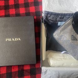 Brand New Satin mini-bag with artificial crystals