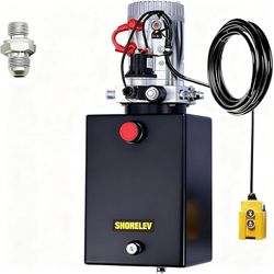 12V Hydraulic Power Unit 15 Quart, 3000 PSI Single Acting Pump for Dump Trailer