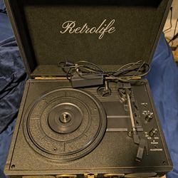 New Suitcase Record Player Built In Bluetooth Speaker 