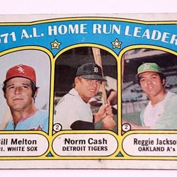 1972 Topps #90  1971 A.L Home Run Leaders Bill Melton Norm Cash Reggie Jackson  Baseball  Card 