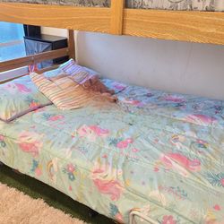 Real Wood Bunk Bed With Mattress And Box spring 